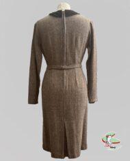 robe vintage 1950 marron moucheté