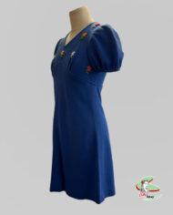 robe vintage 1960 bleue à fleurs