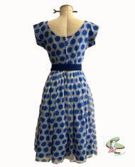 robe vintage 1950 polka à pois bleue (3)