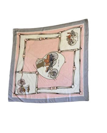 Foulard- foulard vintage- foulard rétro- foulard en soie - foulard clair- foulard rose- foulard à motifs- scarf- retro scarf- vintage scarf - silk scarf - pink scarf