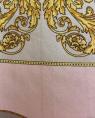 Foulard-bordure-fuchsia-,-dore-,-rose-clair