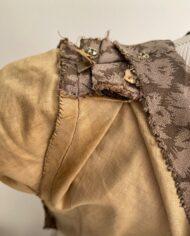 robe en coton marron vintage rétro de 1950